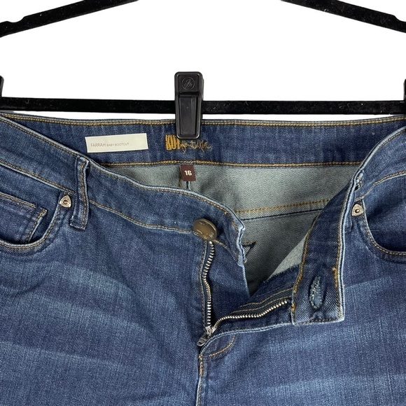 KUT FROM THE KLOTH FARRAH BABY BOOTCUT DENIM DARK WASH BLUE JEANS - Picture 10 of 15